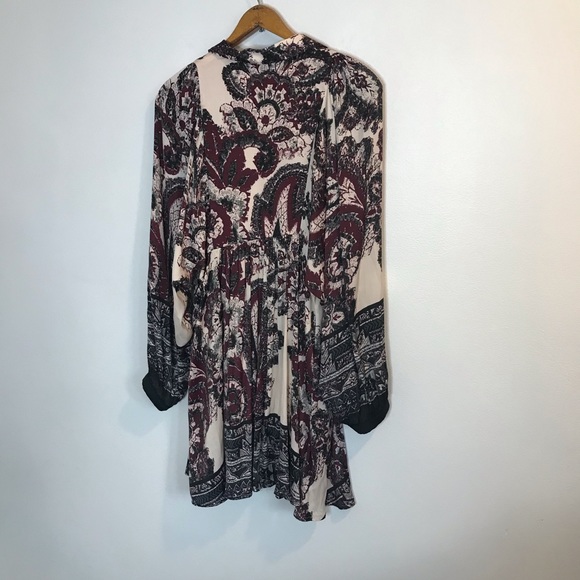 Free People Tunic Dress Boho Long Sleeve Pink S - Picture 4 of 7